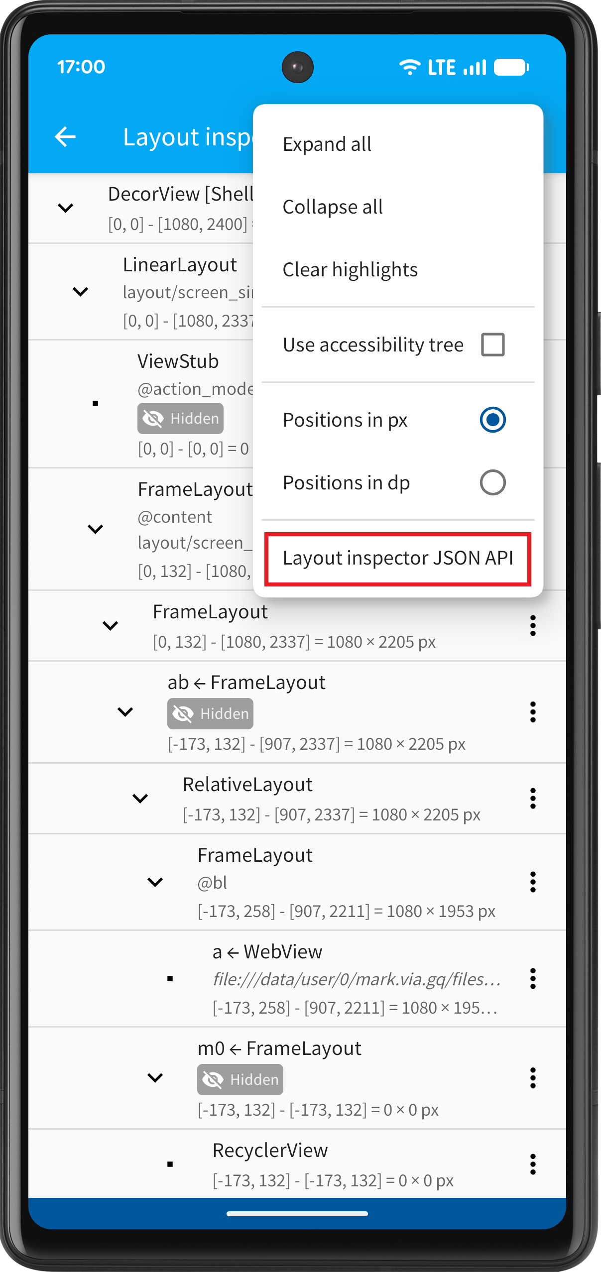 Layout inspector – App Cloner